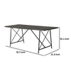 79 Inch Dining Table, Black Rectangular Top, Sleek X Shaped Iron Legs By Casagear Home