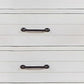 Akira 42 Inch Tall Dresser Chest, 5 Drawers, White Solid Wood, Gray Top By Casagear Home