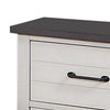 Akira 24 Inch Nightstand, 2 Drawers, White Solid Wood Frame and Gray Top By Casagear Home