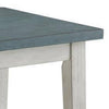 Eleni 24 Inch Side Table, Square Bottom Shelf, Antique White and Teal Wood By Casagear Home