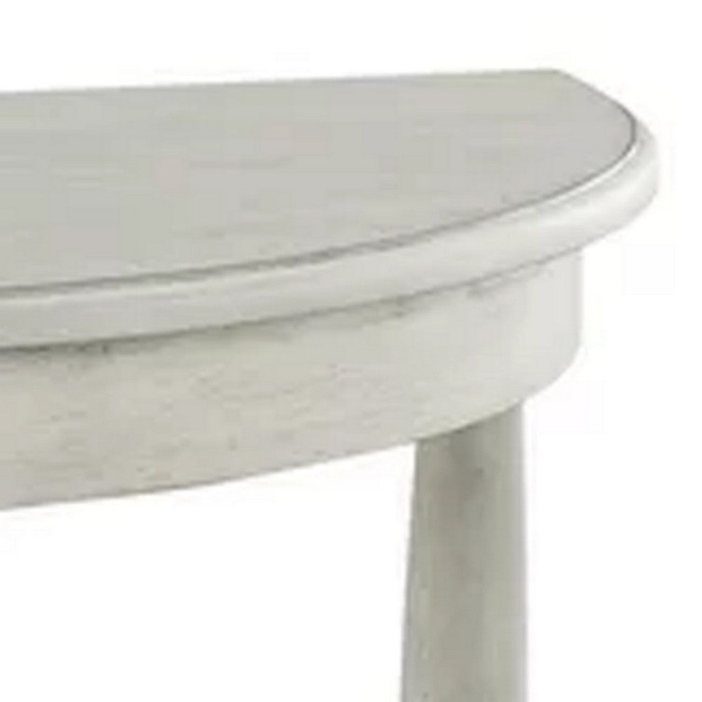 Kiana 28 Inch Side End Table, Bottom Shelf, Semicircle, Antique Gray Wood By Casagear Home