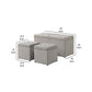 Uriel 3 Piece Storage Bench and 2 Nesting Ottomans, Tufted Light Gray Beige By Casagear Home