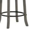 Vesper 27 Inch Swivel Counter Stool Chair Set of 2, Beige Seat, Gray Wood By Casagear Home