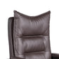 Elin 46 Inch Office Chair Recliner, Footrest, Brown Faux Leather, Wheels By Casagear Home