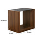 Bere 24 Inch Side End Table, Black Glass Top, Open Bottom Shelf, Brown Wood By Casagear Home