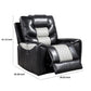 Leiz 40 Inch Power Recliner Chair, USB Port, Gray and Black Faux Leather By Casagear Home