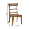 Lase 22 Inch Dining Side Chair Set of 2, Ladder Back, Natural Brown Wood By Casagear Home