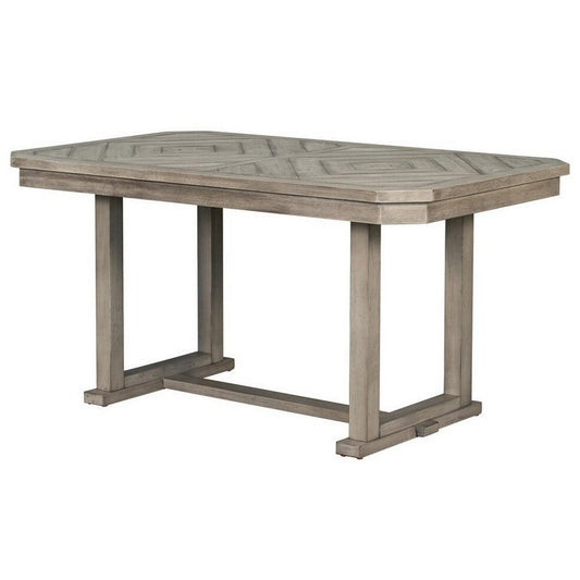 Lais 60 Inch Dining Table, Rectangular, Diamond Wood Grain Pattern, Gray By Casagear Home