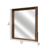 Olum 38 x 38 Dresser Mirror, Square Shape, Mango Wood, Natural Brown Finish By Casagear Home