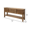 Olum 60 Inch Sofa Table, 2 Drawers, Lower Shelf, Solid Mango Wood, Brown By Casagear Home