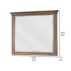 Riel 37 x 42 Dresser Mirror, Square, Wire Brushed Solid Wood, Sandy Brown By Casagear Home