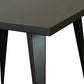 Oran 32 Inch Dining Table, Square Metal Top, Tapered Legs, Gray Finish By Casagear Home