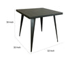 Oran 32 Inch Dining Table, Square Metal Top, Tapered Legs, Gray Finish By Casagear Home