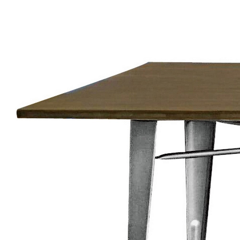 Matie 55 Inch Dining Table, Rectangular Wood Top, Metal Legs, Natural By Casagear Home