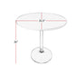 Mari 36 Inch Counter Height Table, White Round Top and Stainless Steel Base By Casagear Home