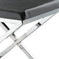 Myra 21 Inch Accent Stool, Gray Faux Leather Seat, Chrome Crossed Legs By Casagear Home