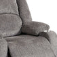 Finlo 40 Inch Power Recliner Chair, USB Port, Plush Gray Chenille Fabric By Casagear Home