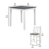 Helio 5 Piece Counter Height Dining Table and Chairs Set, White Wood, Gray By Casagear Home