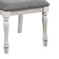 Wren 24 Inch Dining Chair Set of 2, Gray Fabric Cushion, Antique White Wood By Casagear Home