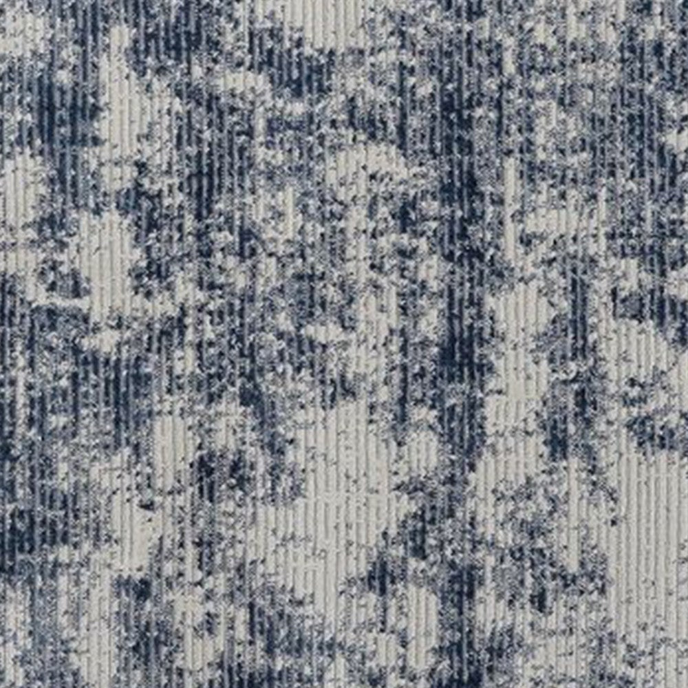 Trix 8 x 10 Large Area Rug, Abstract Bohemian, Gray and Blue Cotton Fiber By Casagear Home