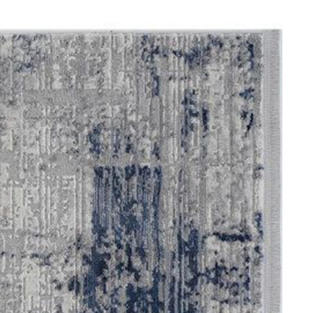 Trix 8 x 10 Large Area Rug, Abstract Paint Like Design, Gray Cotton Fiber By Casagear Home