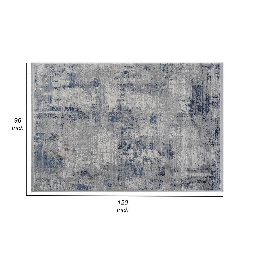 Trix 8 x 10 Large Area Rug, Abstract Paint Like Design, Gray Cotton Fiber By Casagear Home