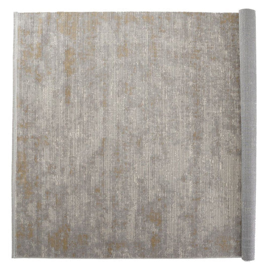 Trix 8 x 10 Large Area Rug, Distressed Abstract, Low Pile, Gray Cotton By Casagear Home