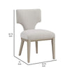 Kyna 21 Inch Side Dining Chair Set of 2, Curved Backrest, Champagne Linen By Casagear Home