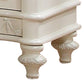 Dorie 26 Inch Nightstand with 2 Drawers, Oval Molded Trim, Ivory White Wood By Casagear Home