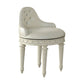 Dorie 21 Inch Swivel Chair Vanity Stool, Low Back, Ivory White Faux Leather By Casagear Home