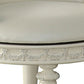 Dorie 21 Inch Swivel Chair Vanity Stool, Low Back, Ivory White Faux Leather By Casagear Home