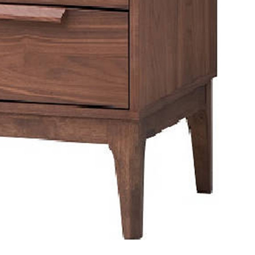 Evis 53 Inch Sideboard Server Console, 2 Cabinets, Stone Top, Walnut Brown By Casagear Home