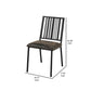 Nori 24 Inch Side Dining Chair Set of 2, Slatted Back, Faux Leather, Black By Casagear Home