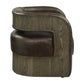 27 Inch Accent Chair, Plush Espresso Brown Top Grain Leather Upholstery By Casagear Home