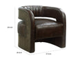 27 Inch Accent Chair, Plush Espresso Brown Top Grain Leather Upholstery By Casagear Home