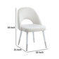 22 Inch Side Dining Chair Set of 2, Plush White Velvet, Metal and Wood Base By Casagear Home