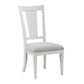 Kate 24 Inch Side Dining Chair Set of 2, Light Gray Linen, White Wood Frame By Casagear Home