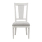 Kate 24 Inch Side Dining Chair Set of 2, Light Gray Linen, White Wood Frame By Casagear Home
