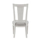 Kate 24 Inch Side Dining Chair Set of 2, Light Gray Linen, White Wood Frame By Casagear Home