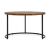 Nesting Coffee Table Set of 2, Natural Brown Wood, Black Iron Frame By Casagear Home