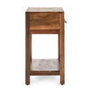 24 Inch Side End Table, 1 Drawer, Iron Handle, Natural Brown Mango Wood By Casagear Home