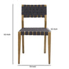 22 Inch Dining Side Chair Set of 2, Woven Black Polyester, Brown Oak Wood By Casagear Home