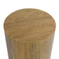Cecil 22 Inch Side End Table, Round Oak Veneer, Plinth Base, Warm Brown By Casagear Home