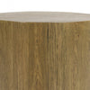Cecil 22 Inch Side End Table, Round Oak Veneer, Plinth Base, Warm Brown By Casagear Home