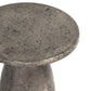 Kole 16 Inch Outdoor Accent Side Table, Concrete Round Top, Dark Gray By Casagear Home