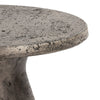 Kole 16 Inch Outdoor Accent Side Table, Concrete Round Top, Dark Gray By Casagear Home