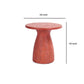 Kole 16 Inch Outdoor Accent Side Table, Concrete Round Top and Base, Red By Casagear Home