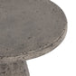 Kole 19 Inch Outdoor Accent Side Table, Concrete Round Top, Dark Gray By Casagear Home