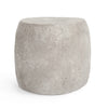 24 Inch Outdoor End Table, Concrete Hollow Base and Round Top, Light Gray By Casagear Home