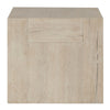Elsa 24 Inch End Table, Square, Dovetail Details, Meadow White Cracked Oak By Casagear Home